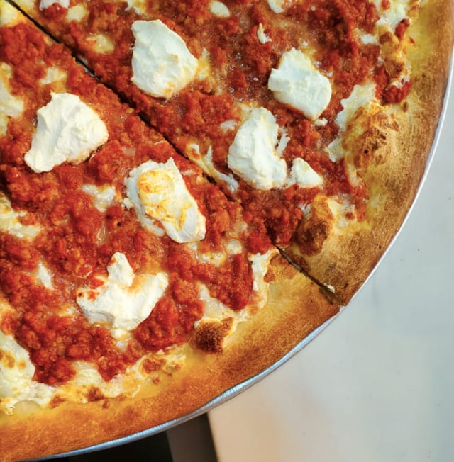 Artistic Pizza's Meatball Ricotta Pizza.