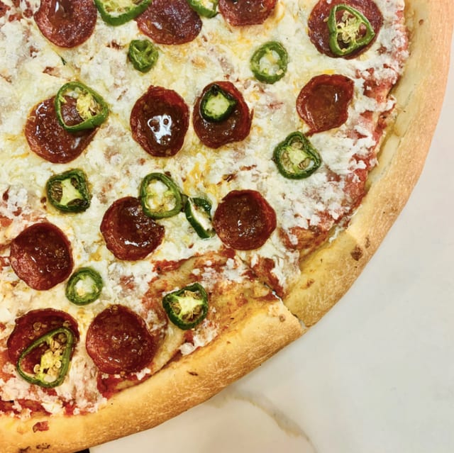 Artistic Pizza's Pepperoni Jalapeño Pizza.