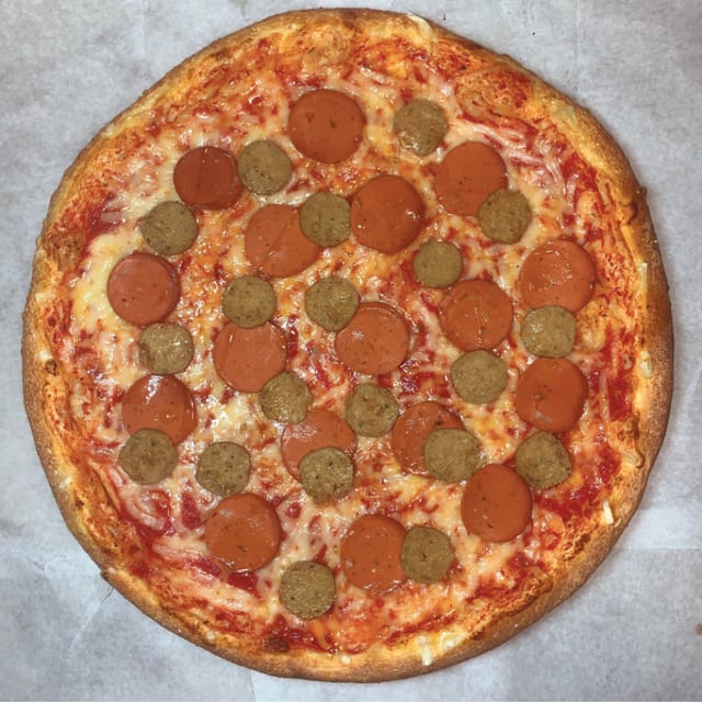 The Vegan Sausage & Pepperoni Pie.